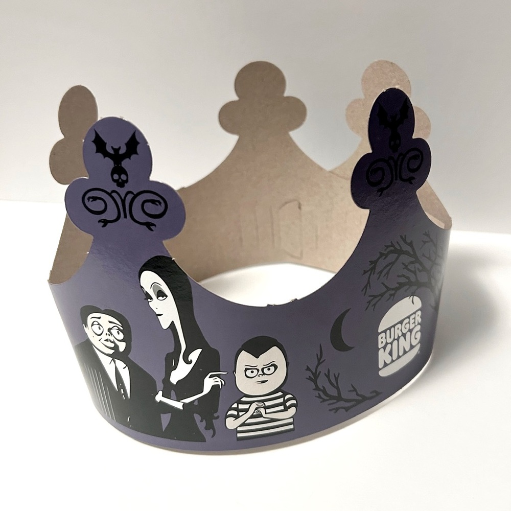 Burger King x Addams Family 2024 Collab Paper Crown Collectible (BRAND NEW)